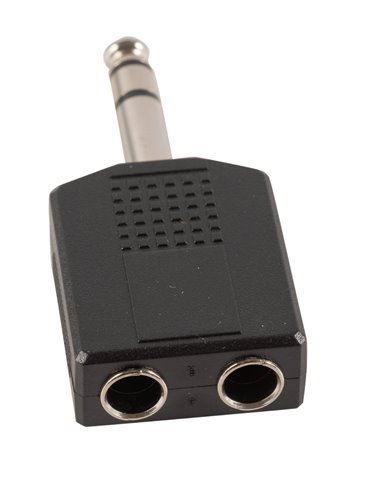 ADAPTADOR DUAL JACK MONO 1/4" HEMBRA X 2 - JACK STEREO 1/4"