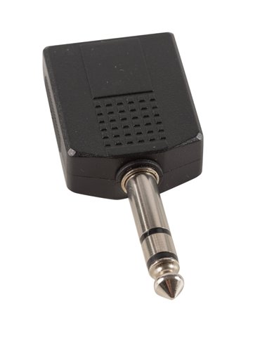 ADAPTADOR DUAL JACK MONO 1/4" HEMBRA X 2 - JACK STEREO 1/4" 2
