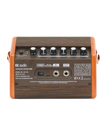 AG15A AMPLIFICADOR GUITARRA ACÚSTICA EK AUDIO DE 15W CON BATERÍA RECARGABLE 2