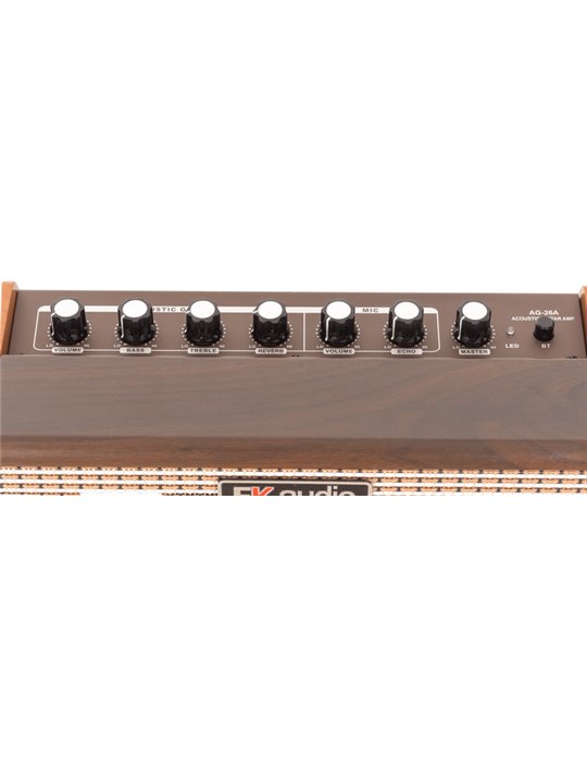 AG26A AMPLIFICADOR GUITARRA ACÚSTICA EK AUDIO DE 25W CON BATERÍA RECARGABLE