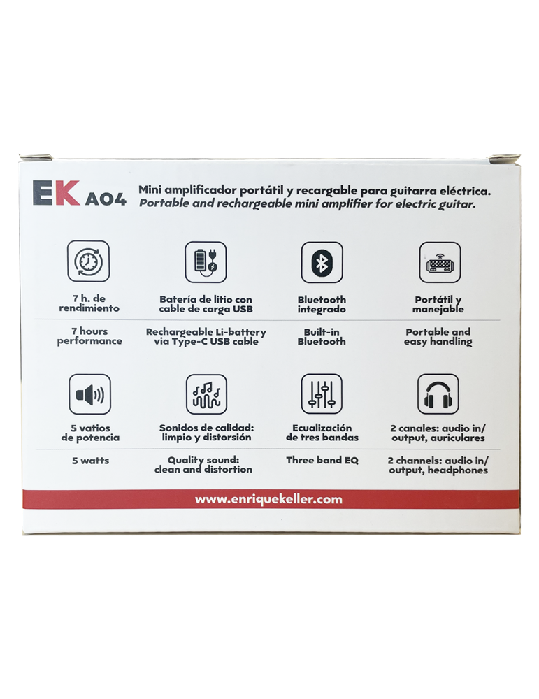 AMPLIFICADOR EK RECARGABLE CON BLUETOOTH