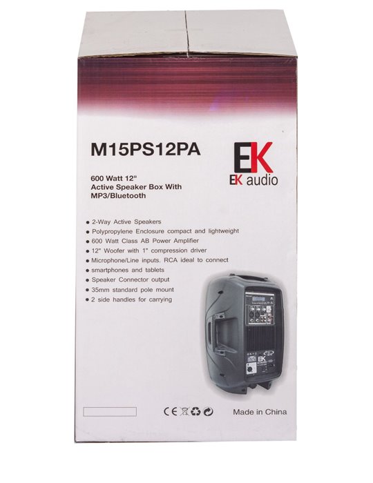 COLUMNA ACTIVA EK AUDIO M15PS12PA 600W