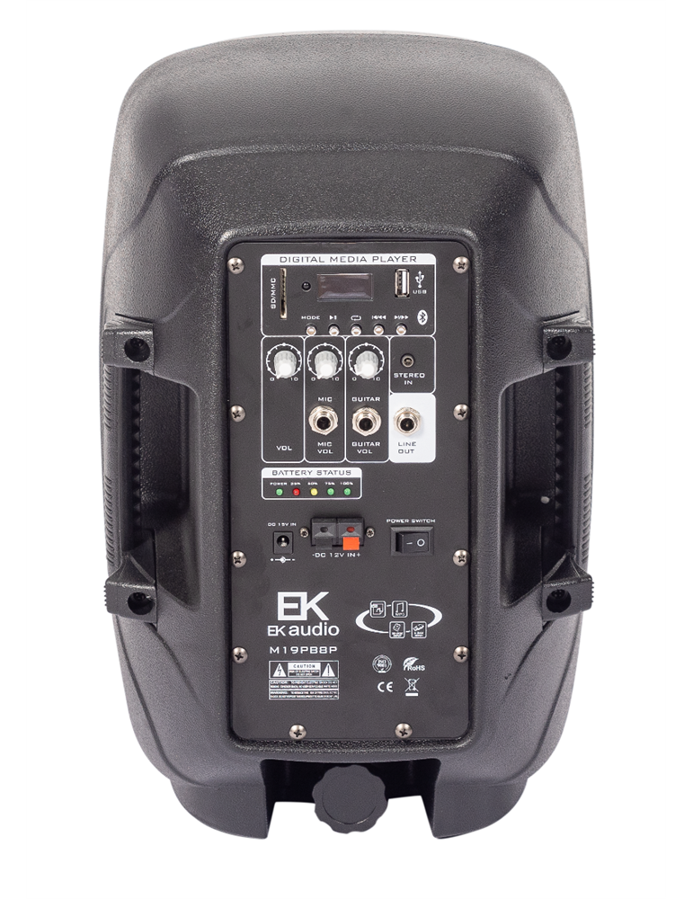 COLUMNA ACTIVA EK AUDIO PORTATIL DE 8" BATERIA RECARGABLE 120W