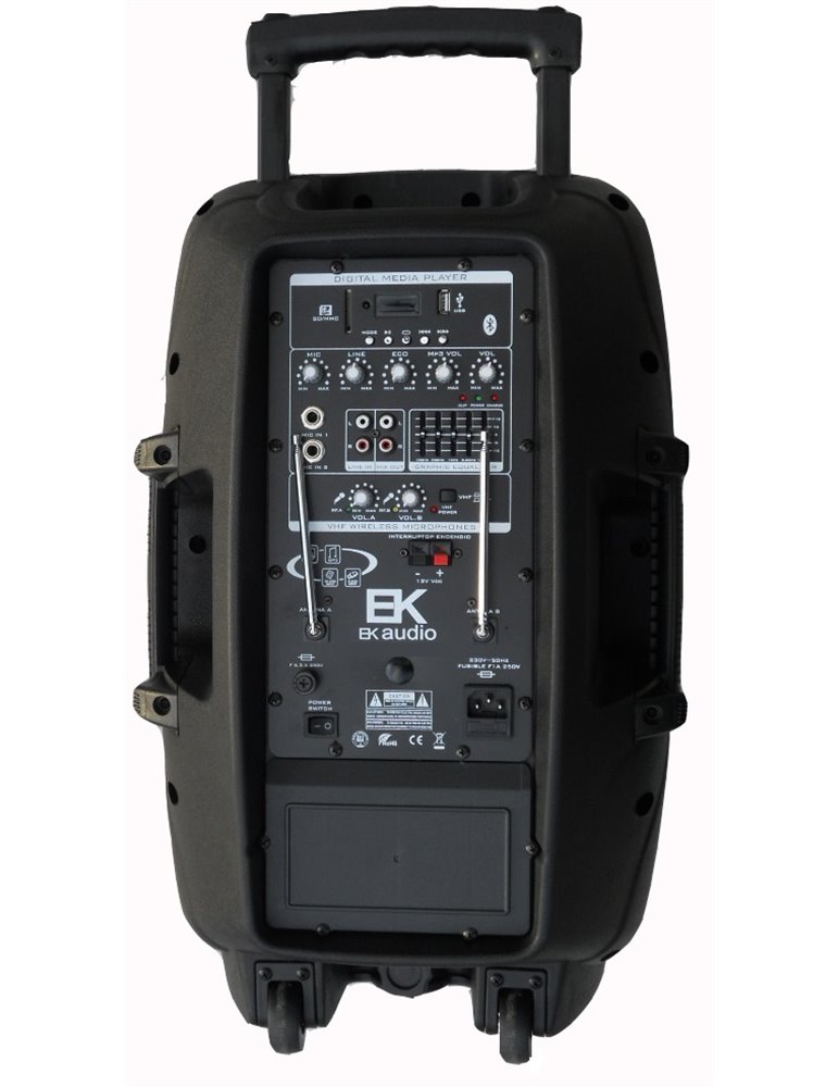 COLUMNA ACTIVA EK AUDIO PORTÁTIL DE 12 CON BATERÍA RECARGABLE 240W