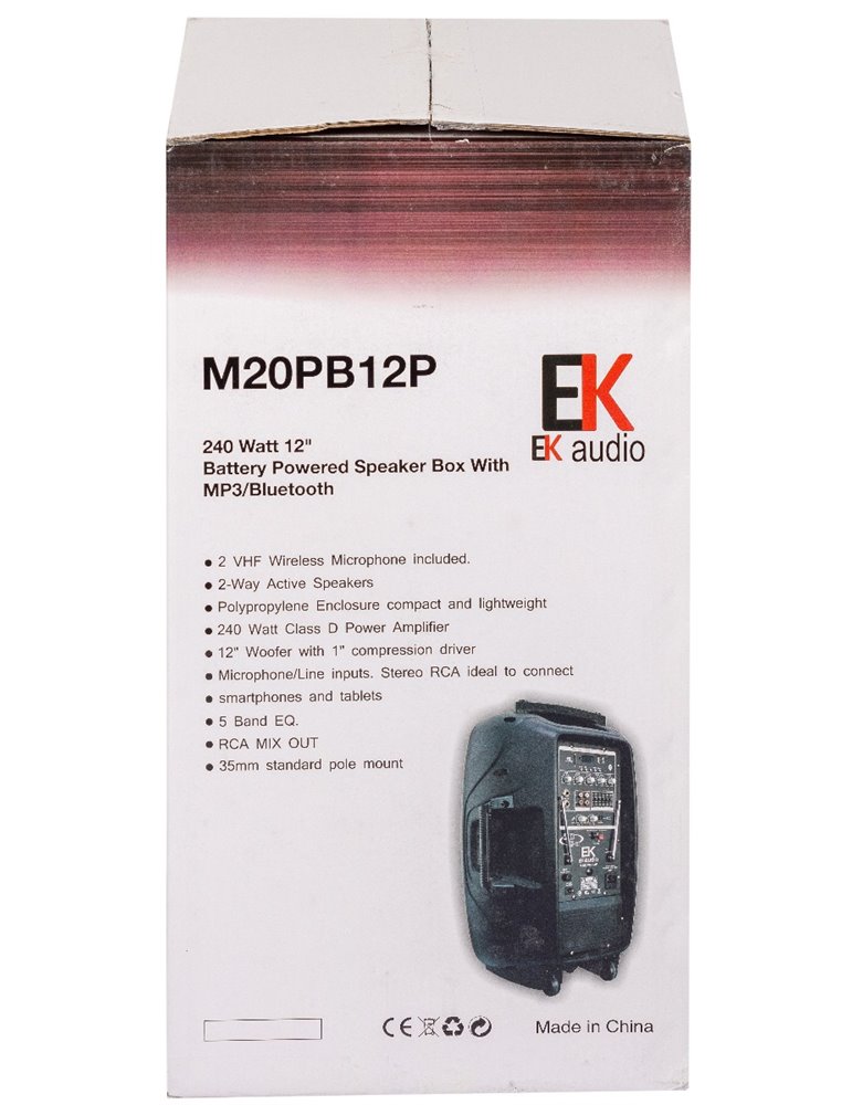 COLUMNA ACTIVA EK AUDIO PORTÁTIL DE 12 CON BATERÍA RECARGABLE 240W