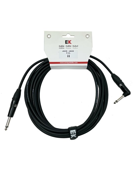 CABLE PARA GUITARRA EK JACK-JACK RECTO-ACODADO 6M
