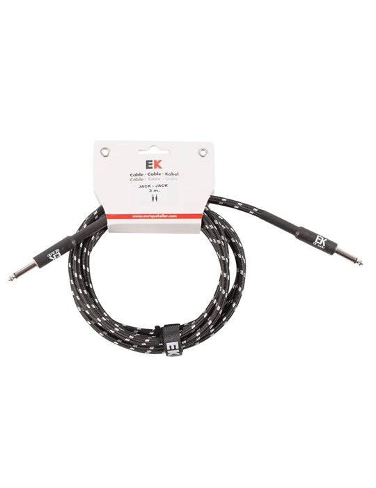 CABLE EK AUDIO PARA GUITARRA JACK - JACK RECTOS TELA TRENZADA DE 6 M