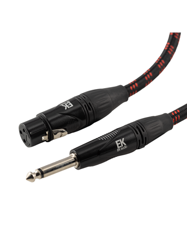 CABLE EK AUDIO TRENZADO DE TELA PARA MICRÓFONO JACK-XLR HEMBRA 9 METROS 2
