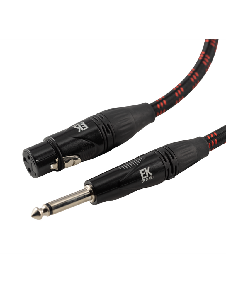 CABLE EK AUDIO TRENZADO DE TELA PARA MICRÓFONO JACK-XLR HEMBRA 9 METROS