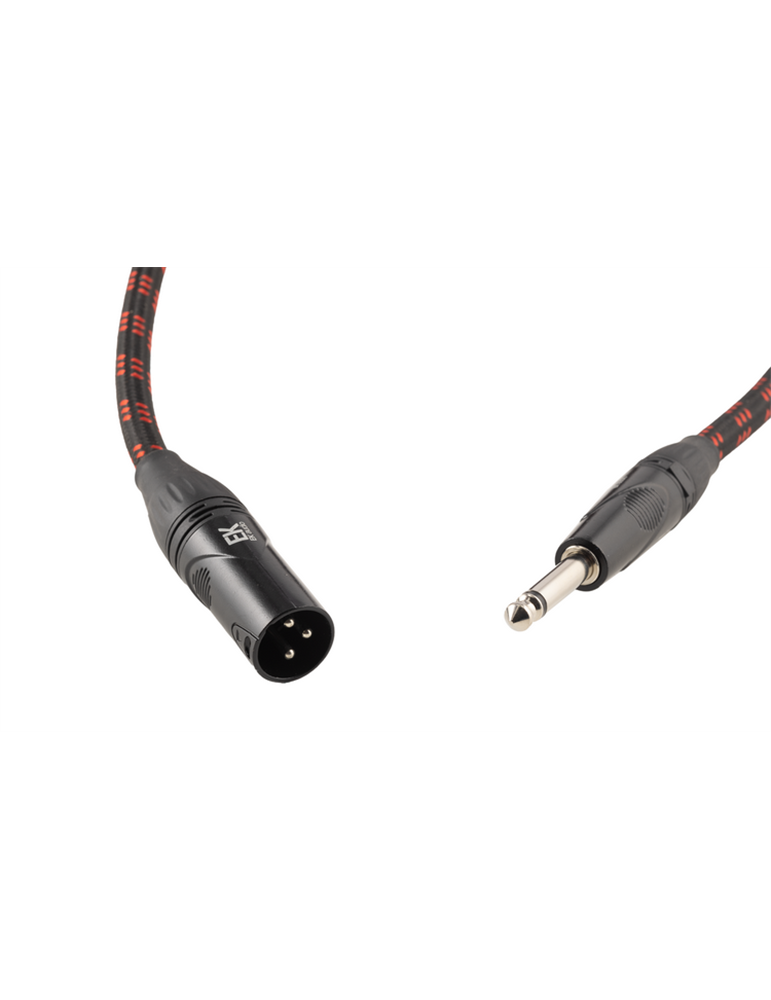 CABLE EK AUDIO TRENZADO DE TELA PARA MICRÓFONO JACK-XLR MACHO 9 METROS