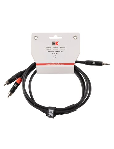 CABLE EK MINI JACK - RCA 1.5 METROS