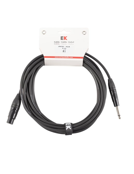 CABLE EK AUDIO PARA MICRÓFONO JACK - XLR HEMBRA 6 M