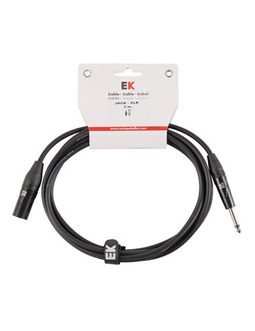 CABLE EK AUDIO PARA MICRÓFONO JACK - XLR MACHO 3 M