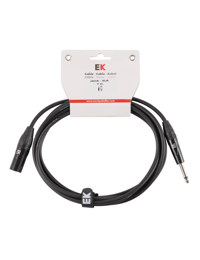 CABLE EK AUDIO PARA MICRÓFONO JACK - XLR MACHO 3 M