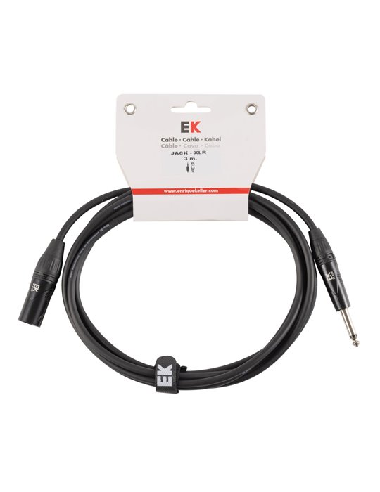 CABLE EK AUDIO PARA MICRÓFONO JACK - XLR MACHO 3 M