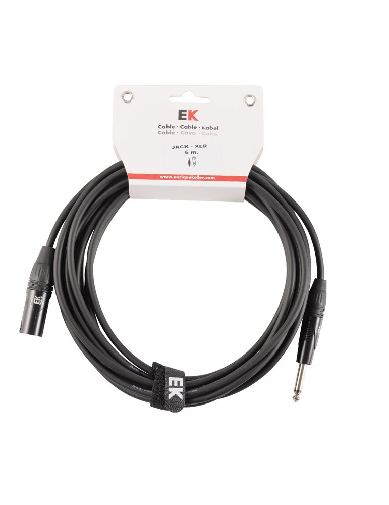 CABLE EK AUDIO PARA MICRÓFONO JACK - XLR MACHO 6 M