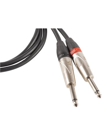 CABLE EK AUDIO JACK STEREO - JACK MONO X 2 METÁLICO 1,5 M 2