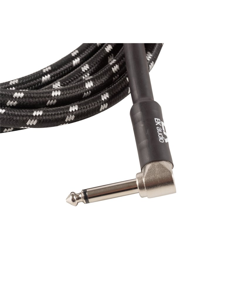 CABLE EK AUDIO PARA GUITARRA JACK - JACK RECTO - ACODADO TELA TRENZADA DE 3 M