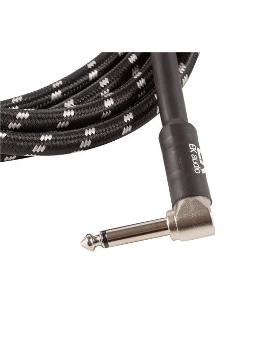 CABLE EK AUDIO PARA GUITARRA JACK - JACK RECTO - ACODADO TELA TRENZADA DE 3 M