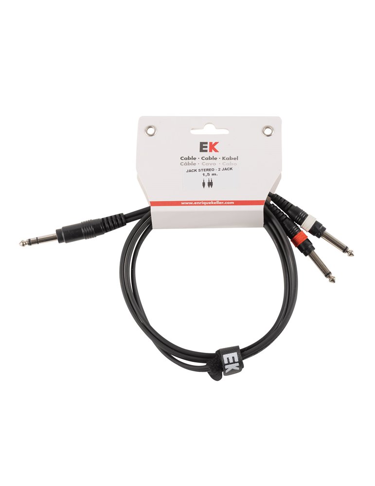 CABLE EK AUDIO JACK STEREO - JACK MONO X 2  1.5 M