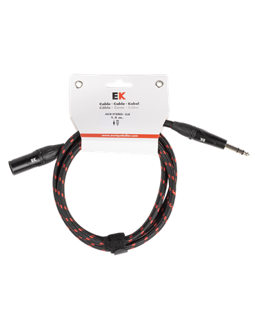 CABLE EK AUDIO JACK ESTÉREO - XLR MACHO DE TELA TRENZADA 1,5m