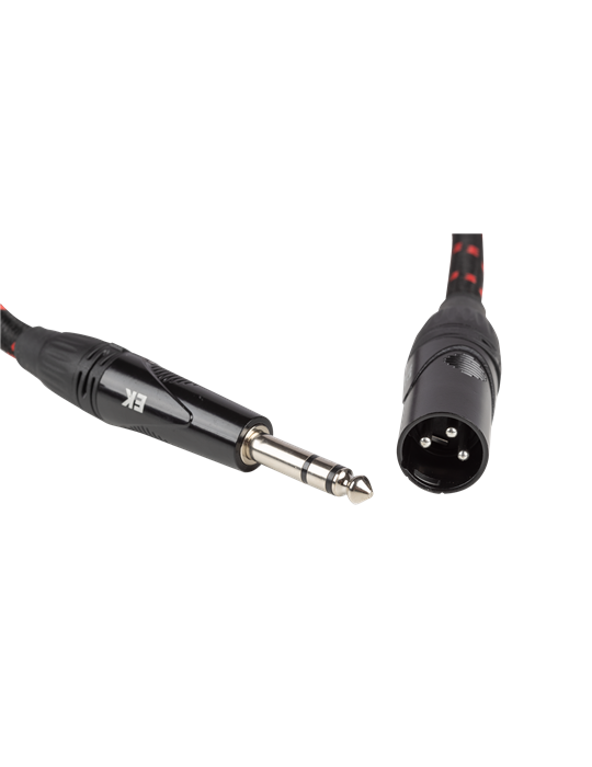 CABLE EK AUDIO JACK ESTÉREO - XLR MACHO DE TELA TRENZADA 1,5m