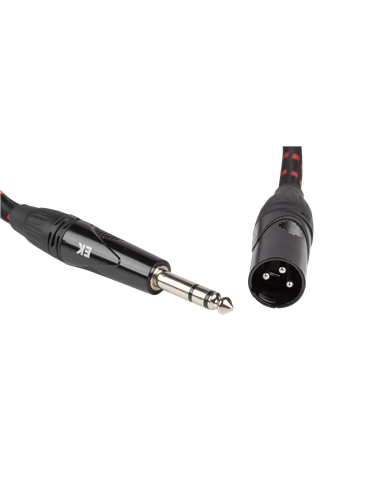 CABLE EK AUDIO JACK ESTÉREO - XLR MACHO DE TELA TRENZADA 3m 2