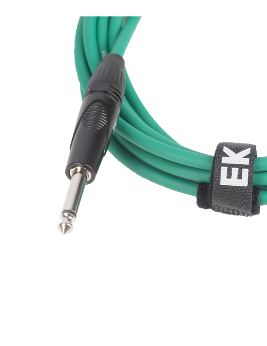 CABLE EK AUDIO PARA GUITARRA JACK RECTO-RECTO 3M VERDE
