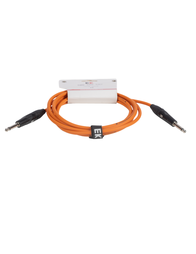 CABLE EK AUDIO PARA GUITARRA JACK RECTO-RECTO 3M NARANJA