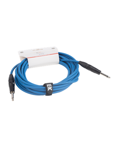 CABLE EK AUDIO PARA GUITARRA JACK RECTO-RECTO 6M AZUL