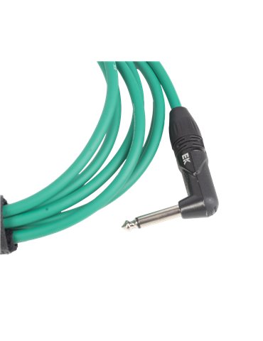 CABLE EK AUDIO PARA GUITARRA JACK RECTO-ACODADO 3M VERDE 2