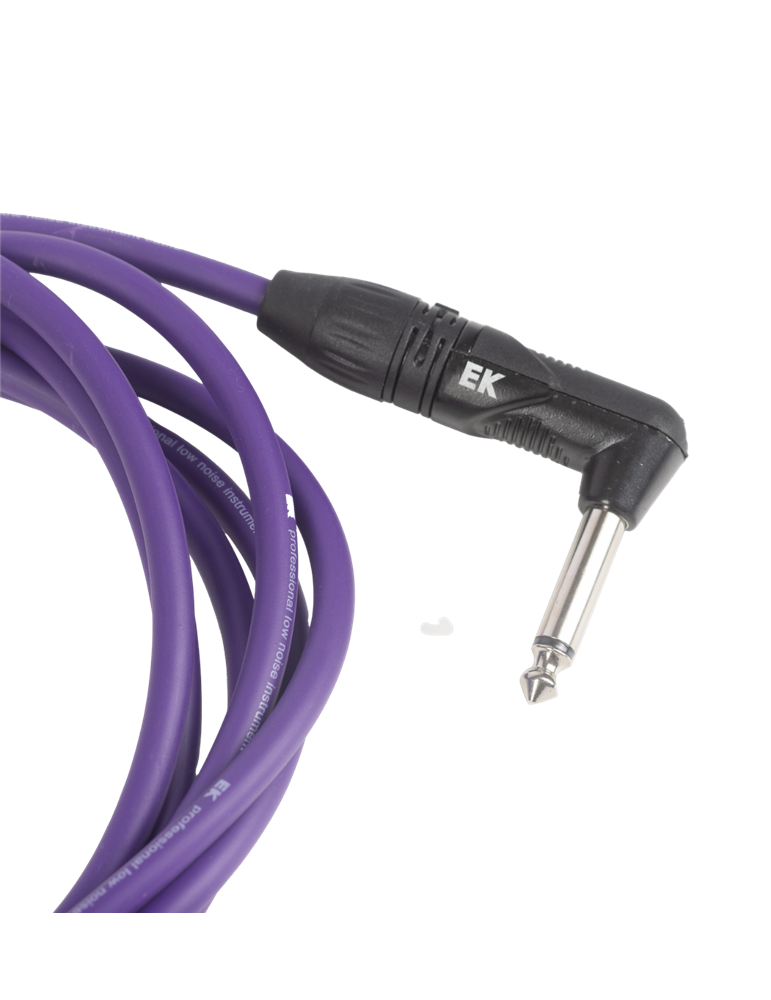 CABLE EK AUDIO PARA GUITARRA JACK RECTO-ACODADO 3M VIOLETA