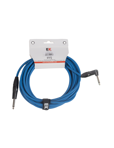 CABLE EK AUDIO PARA GUITARRA JACK RECTO-ACODADO 6M AZUL