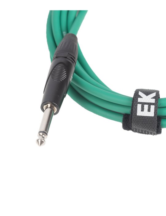 CABLE EK AUDIO PARA GUITARRA JACK RECTO-ACODADO 6M VERDE