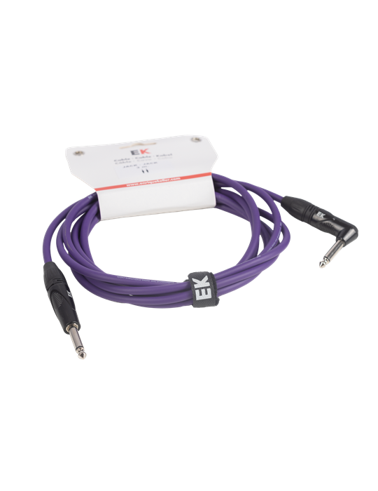 CABLE EK AUDIO PARA GUITARRA JACK RECTO-ACODADO 6M VIOLETA