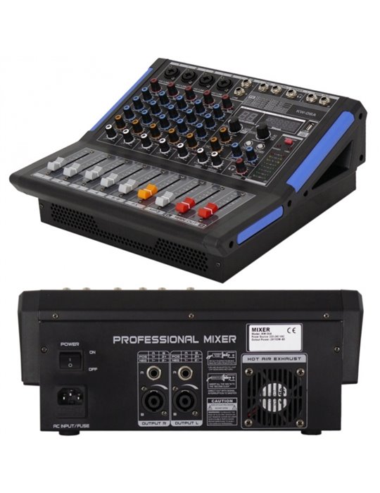 MESA DE MEZCLAS EK AUDIO AMPLIFICADA Y CON EFECTOS KW06A