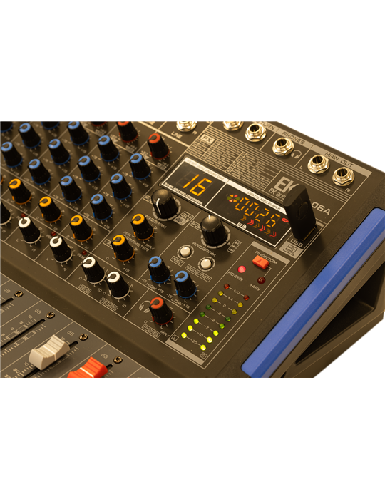 MESA DE MEZCLAS EK AUDIO AMPLIFICADA Y CON EFECTOS KW06A