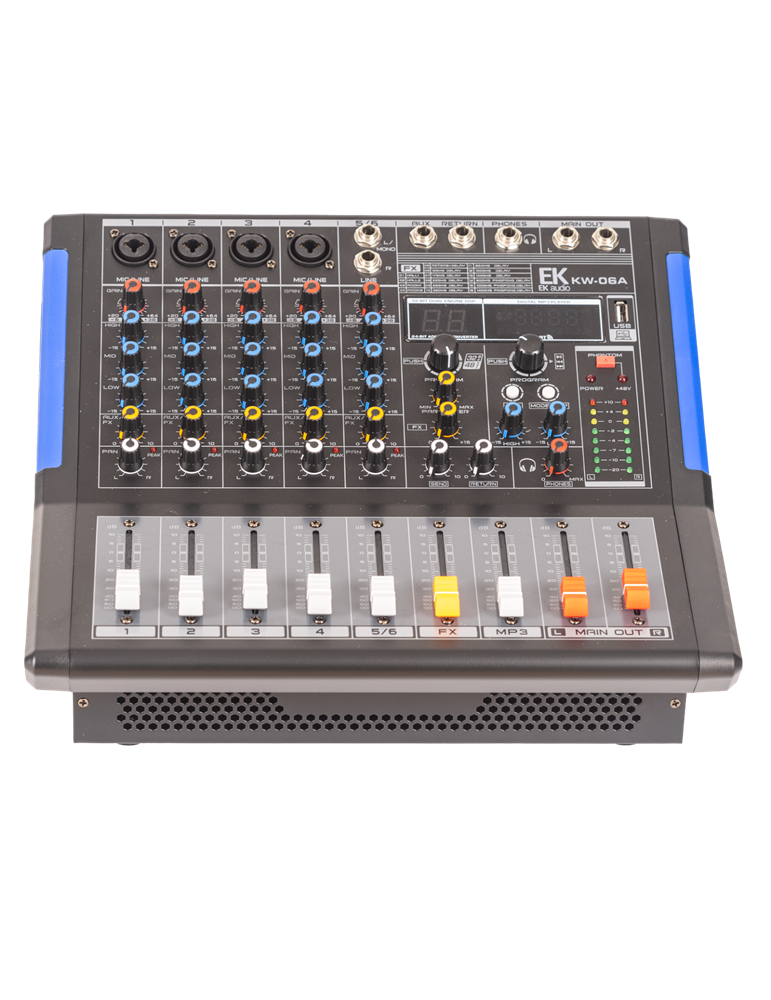 MESA DE MEZCLAS EK AUDIO AMPLIFICADA Y CON EFECTOS KW06A