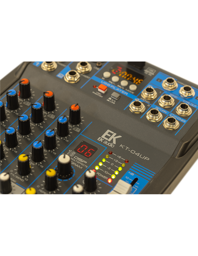 MESA DE MEZCLAS CON EFECTOS EK AUDIO KT04UP