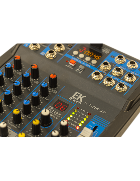 MESA DE MEZCLAS CON EFECTOS EK AUDIO KT04UP