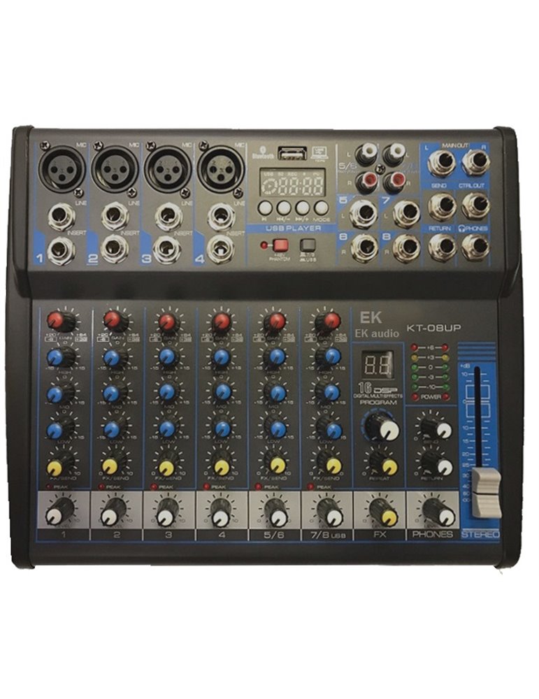 MESA DE MEZCLAS CON EFECTOS EK AUDIO KT08UP