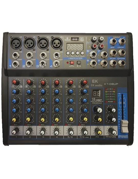 MESA DE MEZCLAS CON EFECTOS EK AUDIO KT08UP