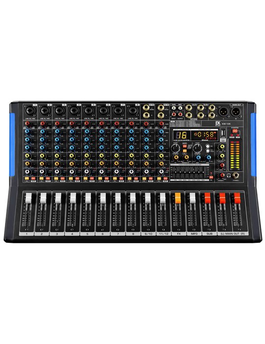 MESA DE MEZCLAS EK AUDIO AMPLIFICADA Y CON EFECTOS KW12E