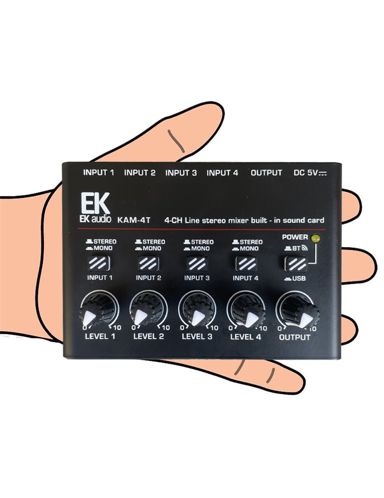 MEZCLADOR EK DE 4 CANALES ESTÉREO