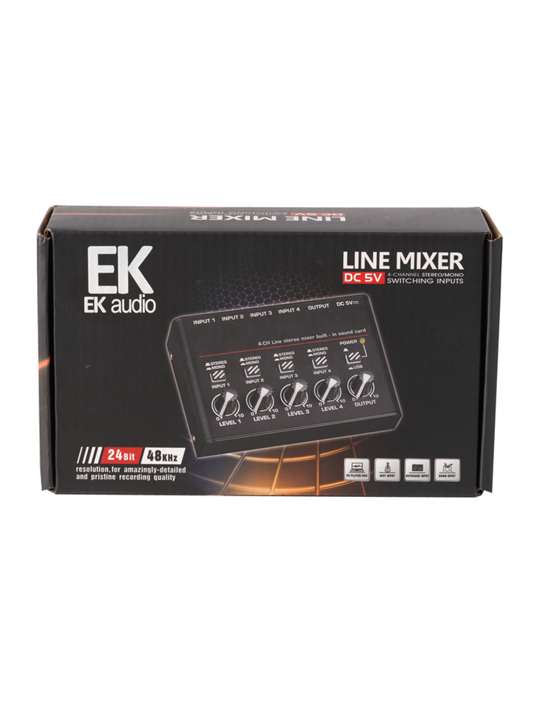MEZCLADOR EK DE 4 CANALES ESTÉREO