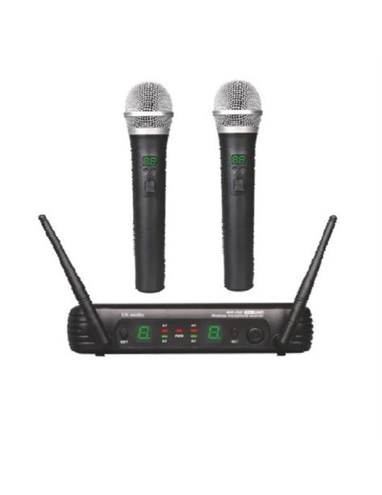 DOS MICRÓFONOS INALÁMBRICOS DE MANO EK UHF