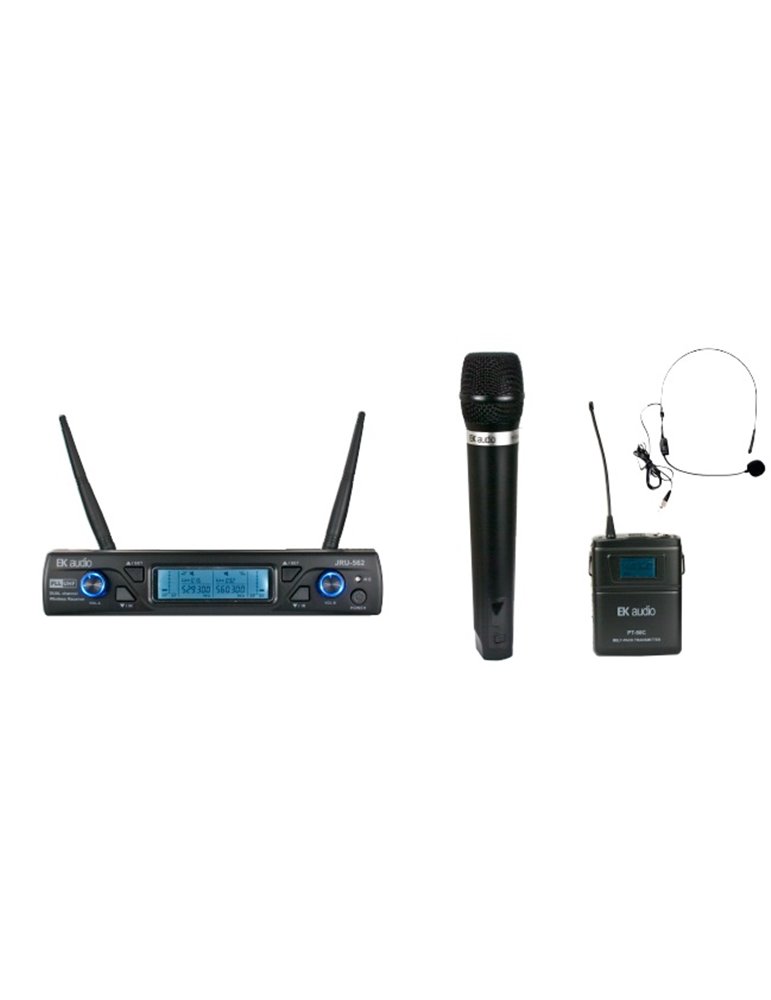 SISTEMA INALÁMBRICO DE DOS MICRÓFONOS EK MANO Y CABEZA EKWLMC