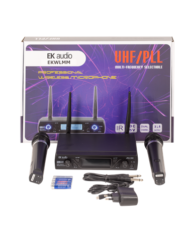 SISTEMA INALÁMBRICO DE DOS MICRÓFONOS EK DE MANO EKWLMM