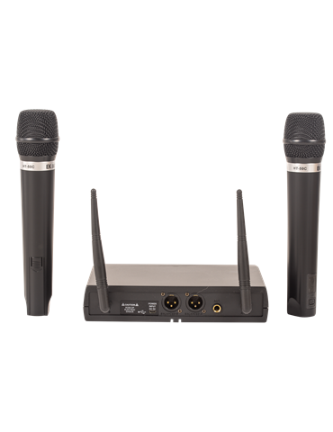 SISTEMA INALÁMBRICO DE DOS MICRÓFONOS EK DE MANO EKWLMM 2
