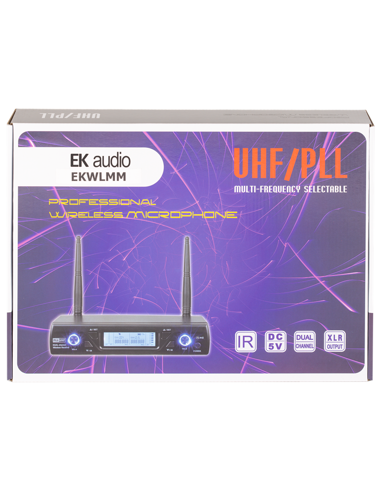 SISTEMA INALÁMBRICO DE DOS MICRÓFONOS EK DE MANO EKWLMM